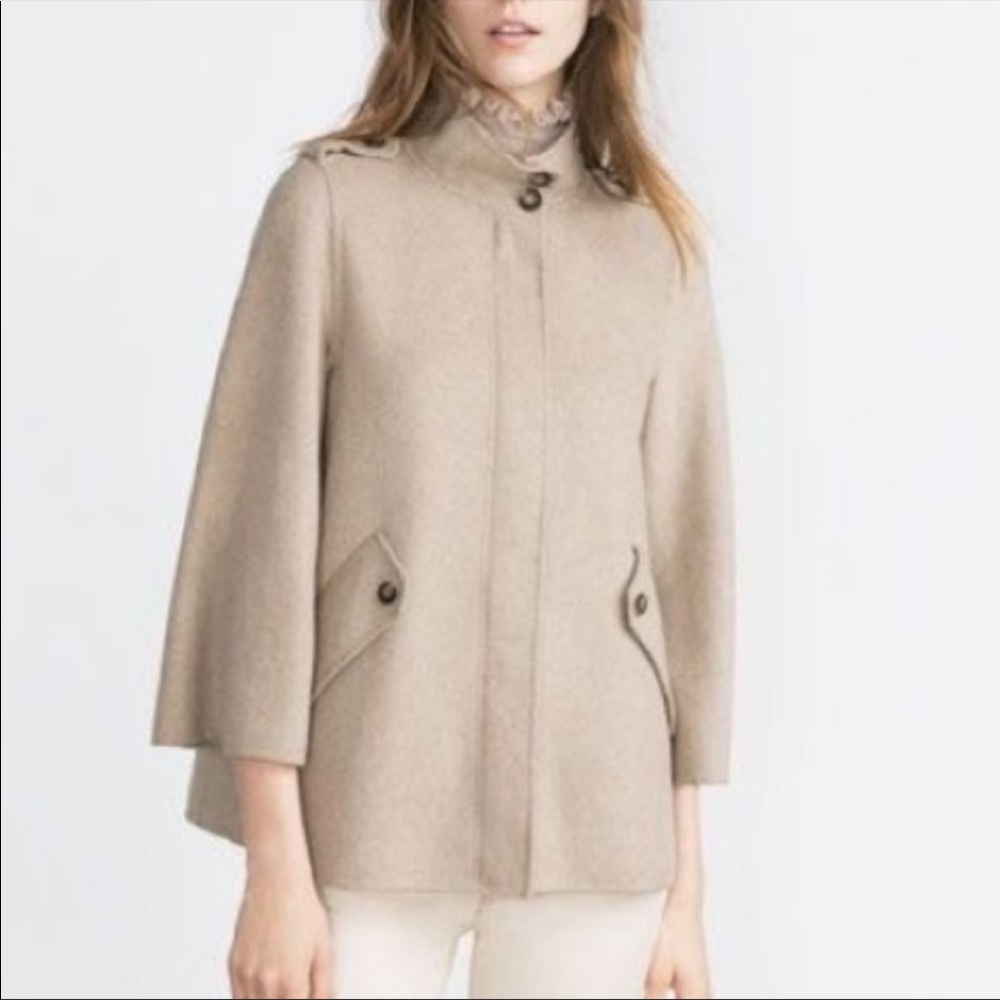 Zara Woman coat Hand Made wool blend